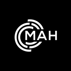 MAH letter logo design on black background. MAH creative initials letter logo concept. MAH letter design.