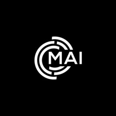 MAI letter logo design on black background. MAI creative initials letter logo concept. MAI letter design.