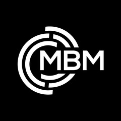 MBM letter logo design on black background. MBM creative initials letter logo concept. MBM letter design.