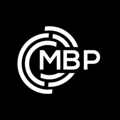 MBP letter logo design on black background. MBP creative initials letter logo concept. MBP letter design.