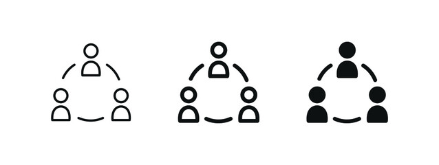 collaboration icon, people group connection icons - teamwork share, connect icon 