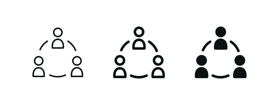 collaboration icon, people group connection icons - teamwork share, connect icon 