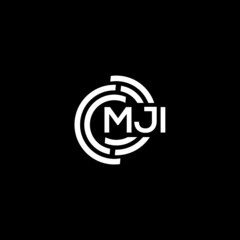 MJI letter logo design on black background. MJI creative initials letter logo concept. MJI letter design.