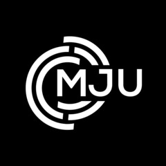 MJU letter logo design on black background. MJU creative initials letter logo concept. MJU letter design.