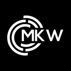 MKW letter logo design on black background. MKW creative initials letter logo concept. MKW letter design.