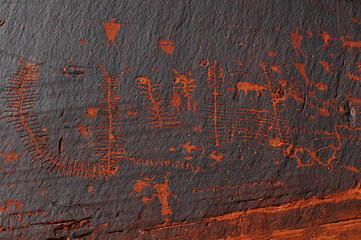 Fremont Culture Petroglyphs on Potash Road, Moab, Utah, Southwest USA