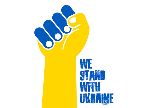 Stand with Ukraine Conceptual Illustration Background Layout with Fist
