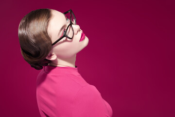 girl in elegant glasses