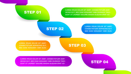 Gradient tape step infographic template