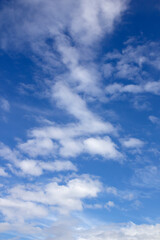 bright blue sky with few clouds, beautiful nature
