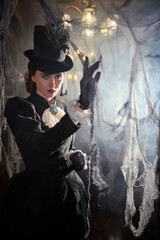 noblewoman in dark castle