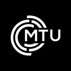 MTU letter logo design on black background. MTU creative initials letter logo concept. MTU letter design.