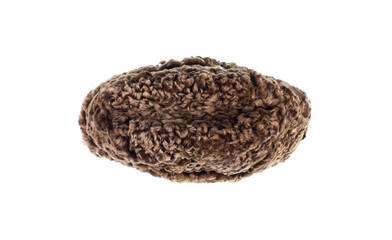 vintage wool fur hat isolated on white background