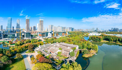 Urban environment of Shangxian River Wetland Park, Wuxi, Jiangsu Province