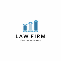 Illustration abstract pillar law firm sign logo design vector