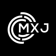 MXJ letter logo design on black background. MXJ creative initials letter logo concept. MXJ letter design.