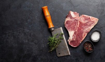 Porterhouse raw beef steak