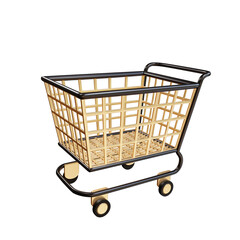 3d illustration ramadan shopping cart object
