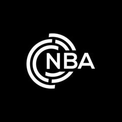 NBA letter logo design on black background. NBA creative initials letter logo concept. NBA letter design.