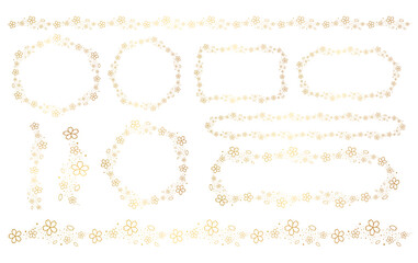 桜のベクターイラストのフレーム素材のセット