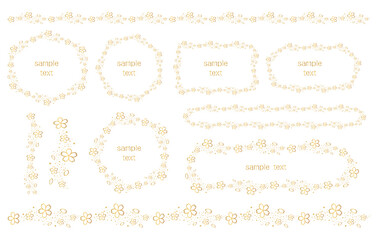 桜のベクターイラストのフレーム素材のセット