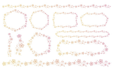 桜のベクターイラストのフレーム素材のセット