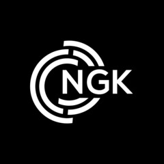 NGK letter logo design on black background. NGK creative initials letter logo concept. NGK letter design.