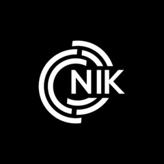 NIK letter logo design on black background. NIK creative initials letter logo concept. NIK letter design. - obrazy, fototapety, plakaty
