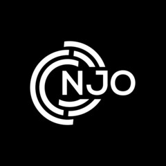 NJO letter logo design on black background. NJO creative initials letter logo concept. NJO letter design.