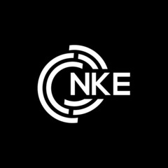 NKE letter logo design on black background. NKE creative initials letter logo concept. NKE letter design.