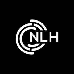 NLH letter logo design on black background. NLH creative initials letter logo concept. NLH letter design.