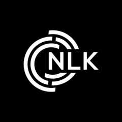 NLK letter logo design on black background. NLK creative initials letter logo concept. NLK letter design.