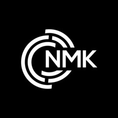 NMK letter logo design on black background. NMK creative initials letter logo concept. NMK letter design.