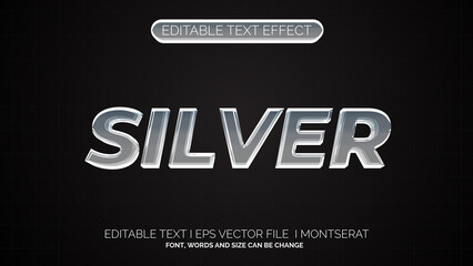 Editable Text Effect - Silver Texture