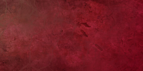 Old red grungy wall background or texture and Venetian stucco for backgrounds. Dark red concrete paper texture background banner panorama