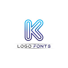 K logo design K letter font Concept Business logo vector and design initial company