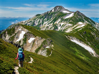 hiker in the mountains