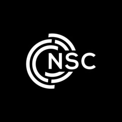 NSC letter logo design on black background. NSC creative initials letter logo concept. NSC letter design.