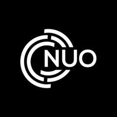NUO letter logo design on black background. NUO creative initials letter logo concept. NUO letter design.