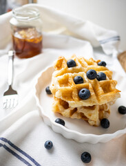 waffles with blueberries