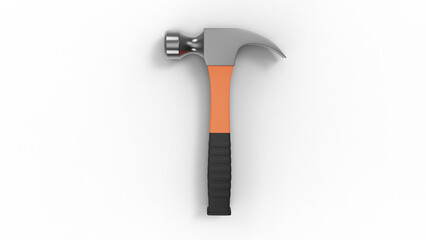 hammer top view with shadow 3d render