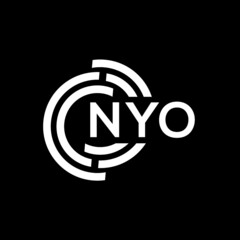 NYO letter logo design on black background. NYO creative initials letter logo concept. NYO letter design.