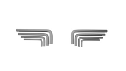 hex key top view without shadow 3d render