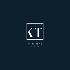 Alphabet letters Initials Monogram logo KT