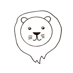 cute lineart vector illustration, lion