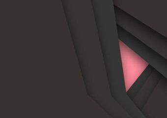 Abstract black geometric paper on pink background .