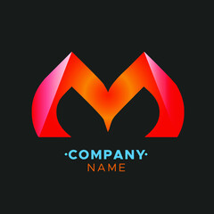 Letter M Creative Unique Modern Vector Logo Design
