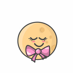 Obraz premium Moon Character Flat Cartoon Vector Design Illustration