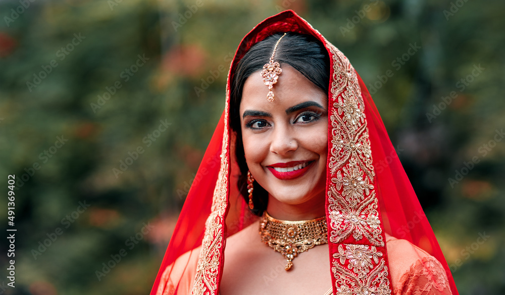 Canvas Prints Dressed and ready to become a wife. Cropped shot of a beautiful hindu bride.