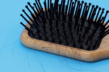hair brush with fallen hair